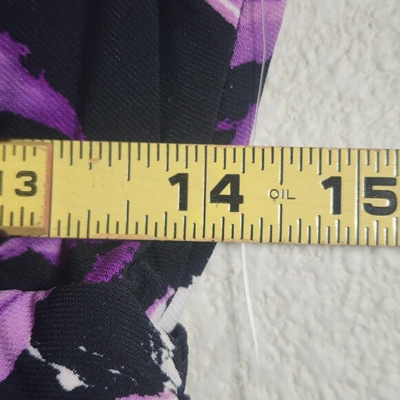 Jones New York Dress Womens 6P Purple Orchid Multi Sheath Sleeveless Ruched - Picture 12 of 14
